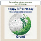 Personalised Golf Birthday Card 30th 40th 50th Uncle Brother Grandad Son GOLF-5