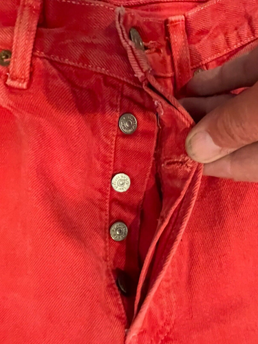 LEVI’S Vintage 90s Levi’s 501 Red Denim Jeans Rare - Bild 3 von 7