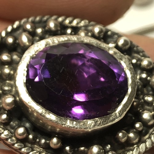 143 Ct Tw Natural Large Brazilian Amethyst 925 Sterling Silver Pendant Necklace - Picture 10 of 16