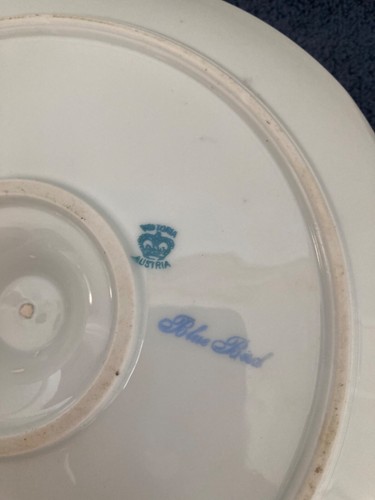 Servizio piatti antichi Victoria Austria modello BLUE BIRD 2 livelli con piedini - Foto 4 di 5