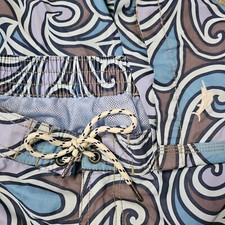 Tommy Bahama Relax Swim Trunks Mens Large Lined Geometric Blue 4 Pockets