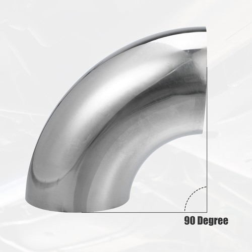 Universal Pack (4) OD 3.5 Inch 90 Degree Mandrel Bend Tube Exhaust Elbow Pipe - Picture 5 of 7