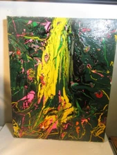 ART ABSTRACT CANVAS PAINTING Expressionist MODERN SIGNED MUSK YAI 16X20 OOAK 