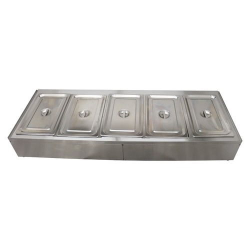 5 Pans Full Size Pan Stainless Steel Countertop Food Warmer Buffet Steamer - Picture 15 of 22