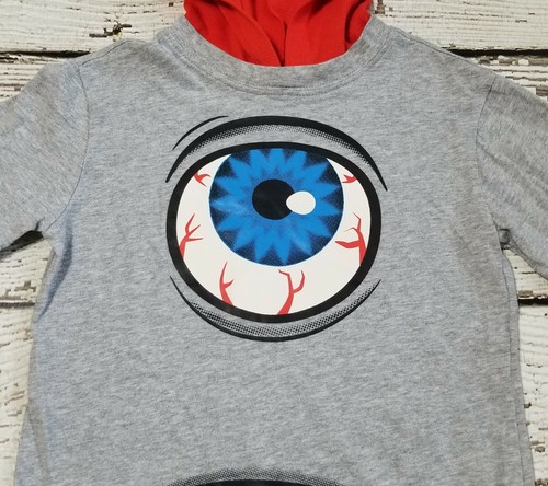Crazy 8 "Zany Guy" 5 6 grau Eyeball Monster Langarm Kapuzenshirt DC-TT20 - Bild 3 von 4