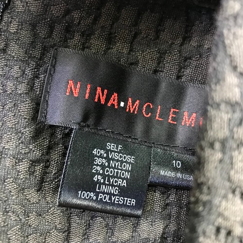 Nina McLemore Dress Womens 10 Crocodile Knit Dress Brown Long Sleeve $ 595 Brown - Picture 13 of 15