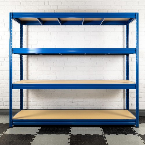 BiGDUG Heavy Duty Garage Shelving Unit - 177cm Height - 4 Tier Blue Shelves - Picture 3 of 19