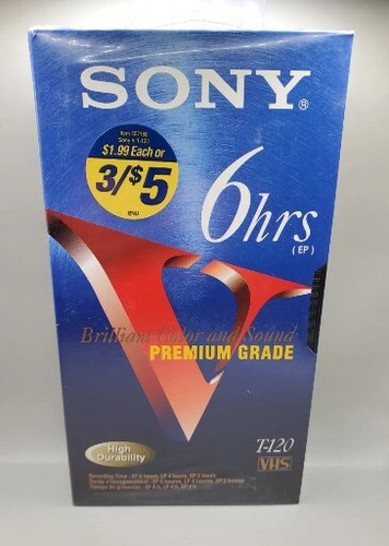 Sony T-120VF~Premium Grade~VHS Tape~Blank~New Sealed~6 hrs EP~Free Shipping! - Picture 3 of 3