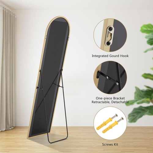 64"x21" Full-length Mirror Floor Mirror Wall Bedroom Mirror Stand Alloy Frame - Bild 45 von 52