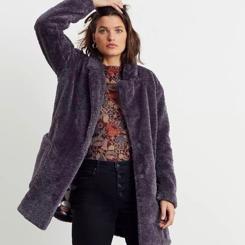 Anthropologie Maeve Lisanne Faux Fur Coat Free People Size XS - Picture 2 of 7