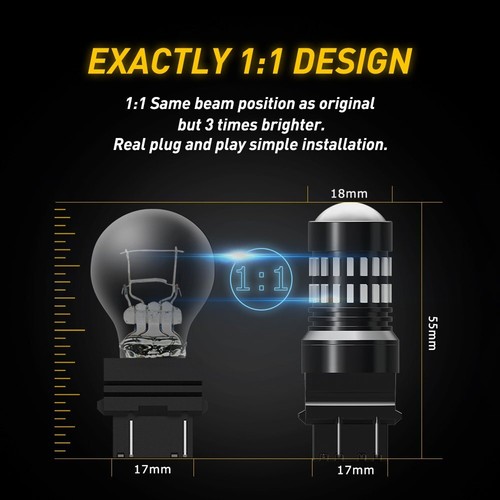2x Rojo 3157R 3156 3057 48SMD Coche LED Luz Trasera Freno Bombilla Para Ford F 150 - Imagen 4 de 9
