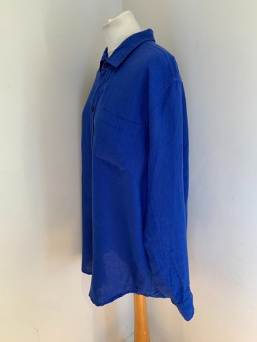 Desmond & Dempsey long shirt Large L VGC blue lounge oversize blouse cover up - Picture 7 of 13