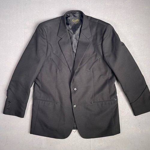 Scully Western Blazer Cowboy Jacket Two Button Black Size 44