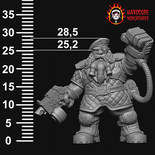 Space Dwarves Sergeant - Hardcore Miniatures Leagues Votann Hearthkyn Warriors - Bild 6 von 9