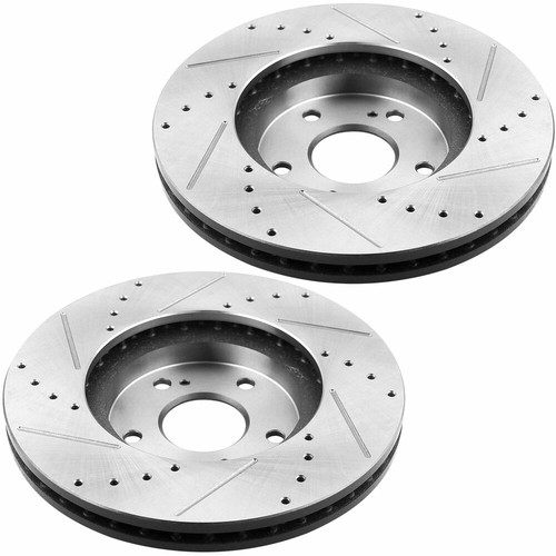 11.81" Front Drilled Brake Rotors & Brake Pads For Acura TL CL TSX Honda Accord - Foto 3 di 9