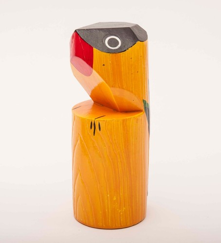 Japanese Wooden Doll Woodcarving Bird Uso Coinbank Kameido Tokyo Souvenir Japan - Picture 4 of 7