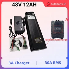 48V 12Ah EBIKE Battery Pack Lithium Li-ion BMS Electric Bicycle Bottom Discharge