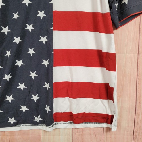 Red Head Co Shirt Mens Polo Shirt Sz Large American Flag Casual Vacation NEW - Picture 3 of 11