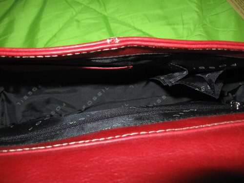 Fossil: 1 rote Damentasche, Details siehe Bilder! - Bild 4 von 9