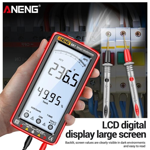Multímetro Digital Probador Voltaje 6000 Cuentas Medidor Inteligente Recargable AC DC LCD - Imagen 4 de 8
