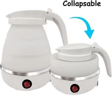 Foldable Portable Electric Kettle Food Grade Silicone, Collapsible Kettle 600ml
