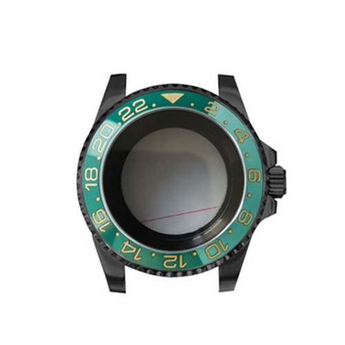 Cassa orologio 40 mm PVD nero zaffiro cassa orologio specchio piatto per NH35/NH36 - Foto 18 di 36