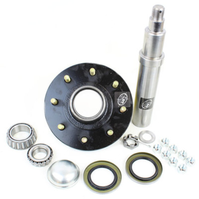 HD-1208-02-A Rigid Hitch Trailer Hub-Drum Assembly- 8-Bolt on 6-1//2 Bolt Circle with 1-3//4 Inner // 1-1//4 Outer Bearings Single
