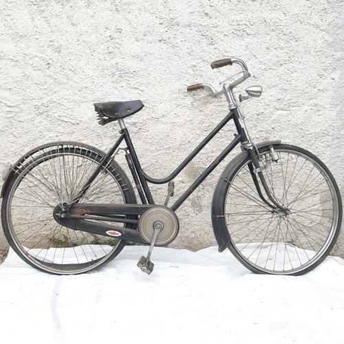 Bicicletta uomo/donna vintage anni 30/40 colore nero Sella originale in cuoio - Foto 9 di 9