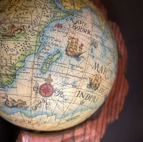Vintage 1950s Lluis Duran Huix Terrestrial Globe - 30 cm, Papier-Mâché - Picture 5 of 12