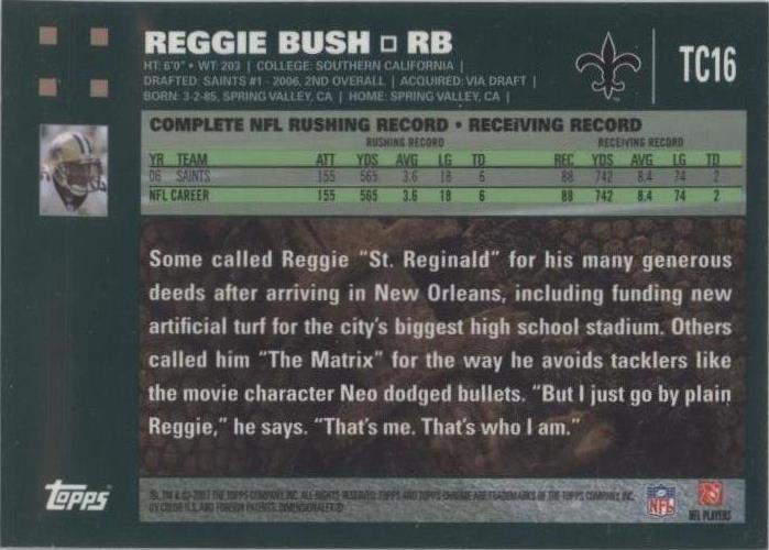2007 Topps Chrome Reggie Bush #TC16