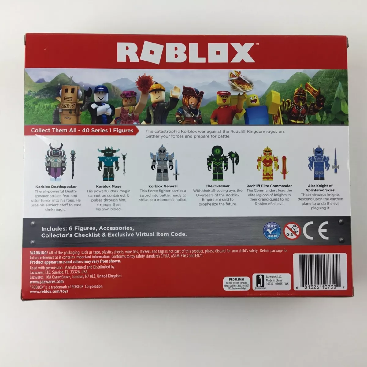 Roblox Action Collection - Champions of Roblox Six Figure Pack [Includes  Exclusive Virtual Item] 