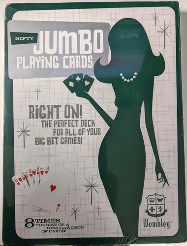 Wembley Huge Jumbo Playing Cards 8 Times The Size Of Regular Cards 8" X 11" NEW - Picture 3 of 4