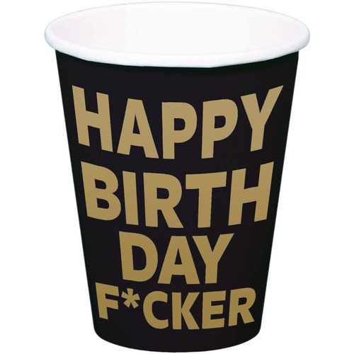 HAPPY BIRTHDAY F*CKER BLACK RUDE DECORATIONS - PARTYWARE COMPLETE SELECTION - Picture 4 of 6
