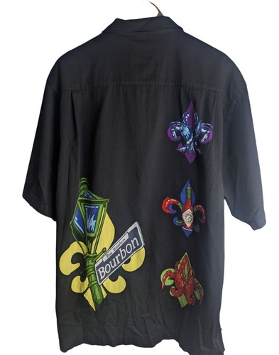 Tabasco Mens Button-Up Shirt Sz XL Bourbon Street Novelty Prints Theme Party - Picture 5 of 10