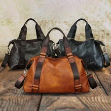 Genuine Leather Large Purses and Handbags for Men Women Shoulder Bag for Travel