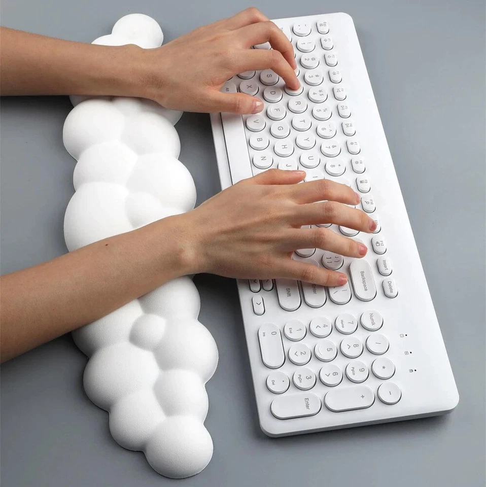 Mouse Pad With Wrist Rest Keyboard Cloud Anti-slip Desktop Office Gamer Mouse US - Image 3 of 4