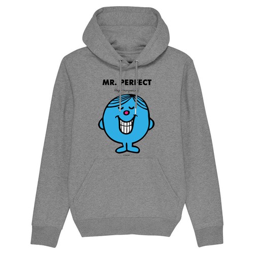 Mr Men Pullover Hoodie Mr. Perfect Organic Cotton Long Sleeve Kids Top Hoody - Picture 7 of 13