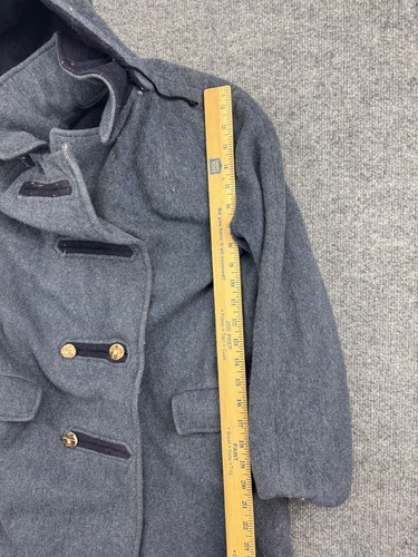 Vintage Loden Coat Men's S/M Blue Hooded Gold Button Lodenfrey Munich Austria - Picture 6 of 9