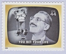 YOU BET YOUR LIFE STAMP 2009 TV EARLY MEMORIES GROUCHO MARX GAME SHOW TOY DUCK