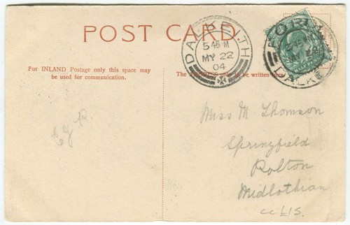 PATHHEAD - Midlothian Horse and cart Postcard - Picture 2 of 2