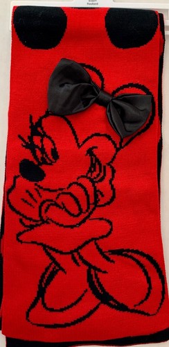 DISNEY STORE MINNIE MOUSE WINTER HAT & SCARF SET Polka Dots and Bows Girls NEW - Picture 5 of 9