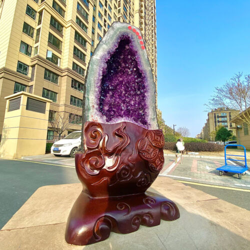 24.11LB Natural Brazilian Amethyst Crystal Cave Stone Cluster Quartz Geode Heal - Picture 4 of 13