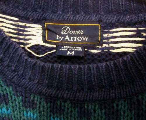 DOVER med crewneck sweater Arrow vtg knit 1980s Southwestern Ski Eruption minty - Picture 2 of 2