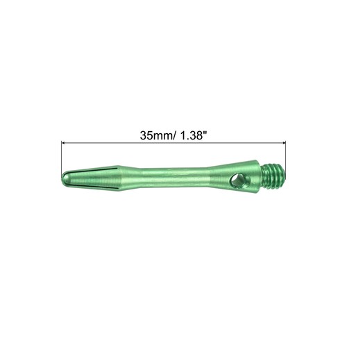 35mm Dart Shafts, Medium 2BA Thread Aluminum Dart Stems - 9 Pack (Green) - Picture 2 of 5