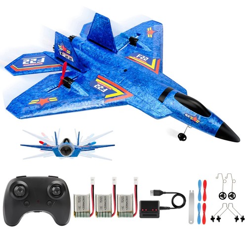 Remote Control Plane F-22 Raptor, 2.4Ghz Smart Gyroscope RC Airplane with Lig...