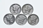 High Grade Lot 1934 1938 1930 1936 1938 Mercury Dime Collection *591