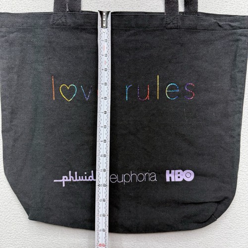 RARE Euphoria HBO Merch Phluid Canvas Black Shopping Bag Tote 18"×15" 💅 - Picture 4 of 5