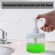Pump Bottle Dispenser Plastic Refillable Bottles Wide Mouth Jar Style Empty B...