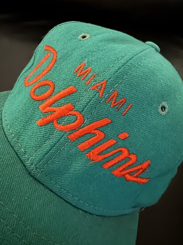 90s NFL Miami Dolphins Hat Sports Specialties Script Wool Snapback Vintage - Picture 2 of 8