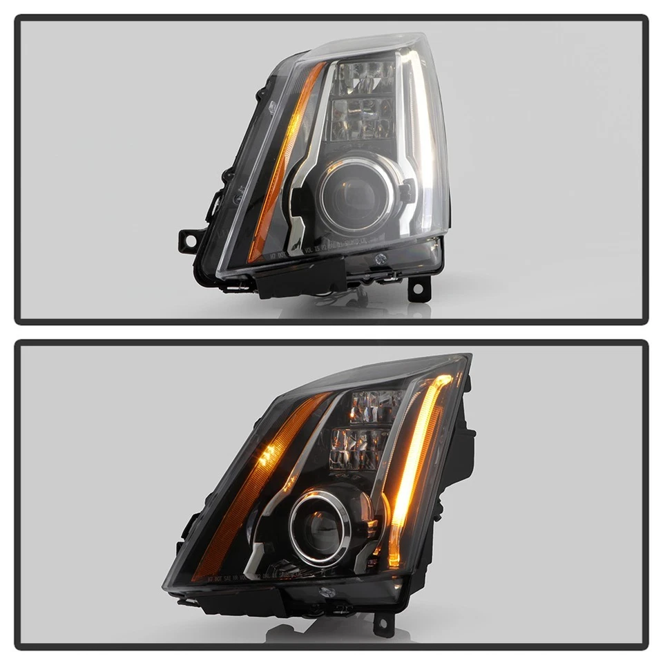 Halogen Upgrade LED Projector Headlights For 2008-2014 Cadillac CTS w/o AFS - Imagem 4 de 4